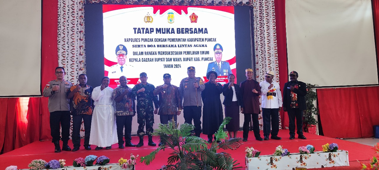 Polres Puncak, Gelar Doa Bersama Lintas Agama, Wujudkan Pilkada damai 2024 Aman dan Damai